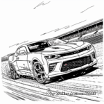 Camaro in Action: Race Track Coloring Pages 4