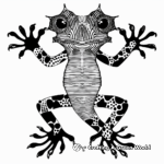 Camouflaged Frilled Lizard Coloring Pages 4
