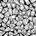Candy Corn with Halloween Elements Coloring Pages 2