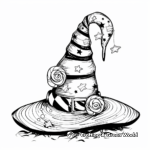 Candy Decorated Witch Hat Coloring Pages 2