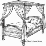 Canopy Bed Coloring Pages 1