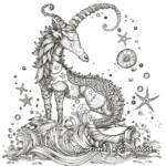 Capricorn in the Sea-Scene Coloring Pages 1