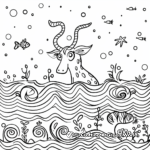 Capricorn in the Sea-Scene Coloring Pages 3