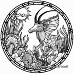 Capricorn in the Sea-Scene Coloring Pages 4