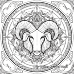 Capricorn Mandala Design Coloring Pages 2