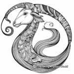 Capricorn Zodiac Sign: Detailed Coloring Pages 4