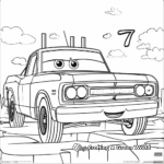 Car-themed Number 7 Coloring Pages for Car Enthusiasts 2