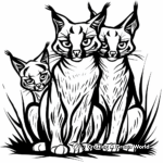 Caracal Family Coloring Pages 1