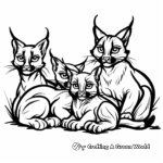 Caracal Family Coloring Pages 2
