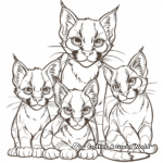 Caracal Family Coloring Pages 3