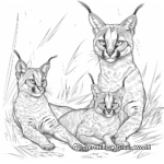 Caracal Family Coloring Pages 4