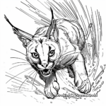 Caracal Hunting Prey Coloring Pages 1