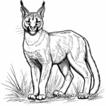 Caracal Hunting Prey Coloring Pages 2