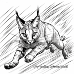 Caracal in Motion Coloring Pages 1