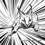 Caracal in Motion Coloring Pages 2