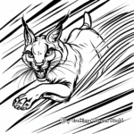 Caracal in Motion Coloring Pages 3