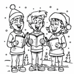 Caroling on Christmas Eve Coloring Pages 2