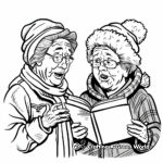 Caroling on Christmas Eve Coloring Pages 4