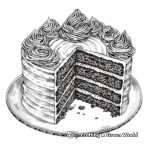 Carrot Cake Coloring Pages with Detailed Frosting 1