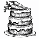 Carrot Cake Coloring Pages with Detailed Frosting 2