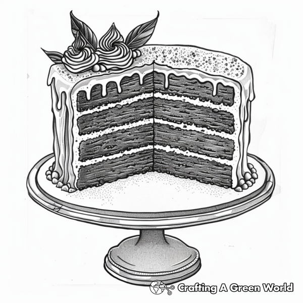 Cake For Adults Coloring Pages - Free &amp; Printable!