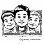 Cartoon Dollar Bill Coloring Pages for Children 4