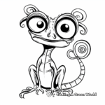 Cartoon-Style Frilled Lizard Coloring Pages 1