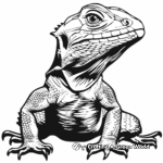 Cartoon-Style Frilled Lizard Coloring Pages 2