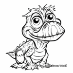 Cartoon-Style Frilled Lizard Coloring Pages 3