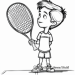 Cartoon Tennis Player Coloring Pages for Kids 1