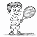 Cartoon Tennis Player Coloring Pages for Kids 2