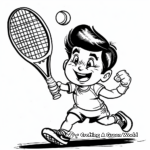 Cartoon Tennis Player Coloring Pages for Kids 3