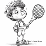 Cartoon Tennis Player Coloring Pages for Kids 4