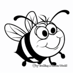 Cartoonish Bee Coloring Pages 4