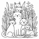 Cat in the Garden: Scenic Coloring Pages 2