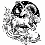 Celestial Capricorn Coloring Pages 2