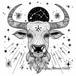 Celestial Inspired Taurus Coloring Pages 1