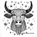 Celestial Inspired Taurus Coloring Pages 2