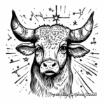Celestial Inspired Taurus Coloring Pages 3