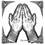 Celtic Praying Hands Coloring Pages 4