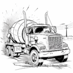 Cement Truck in Action Coloring Sheets 1