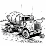 Cement Truck in Action Coloring Sheets 2