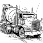 Cement Truck in Action Coloring Sheets 3