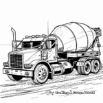 Cement Truck in Action Coloring Sheets 4