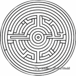 Challenging Circular Maze Coloring Pages 2