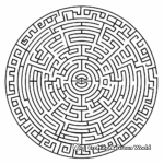 Challenging Circular Maze Coloring Pages 3