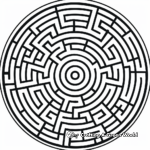 Challenging Circular Maze Coloring Pages 4
