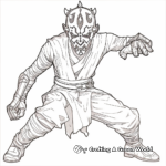 Challenging Darth Maul Action Pose Coloring Pages 1