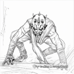 Challenging Darth Maul Action Pose Coloring Pages 2