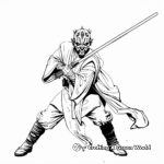 Challenging Darth Maul Action Pose Coloring Pages 3